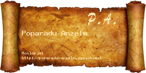 Poparadu Anzelm névjegykártya